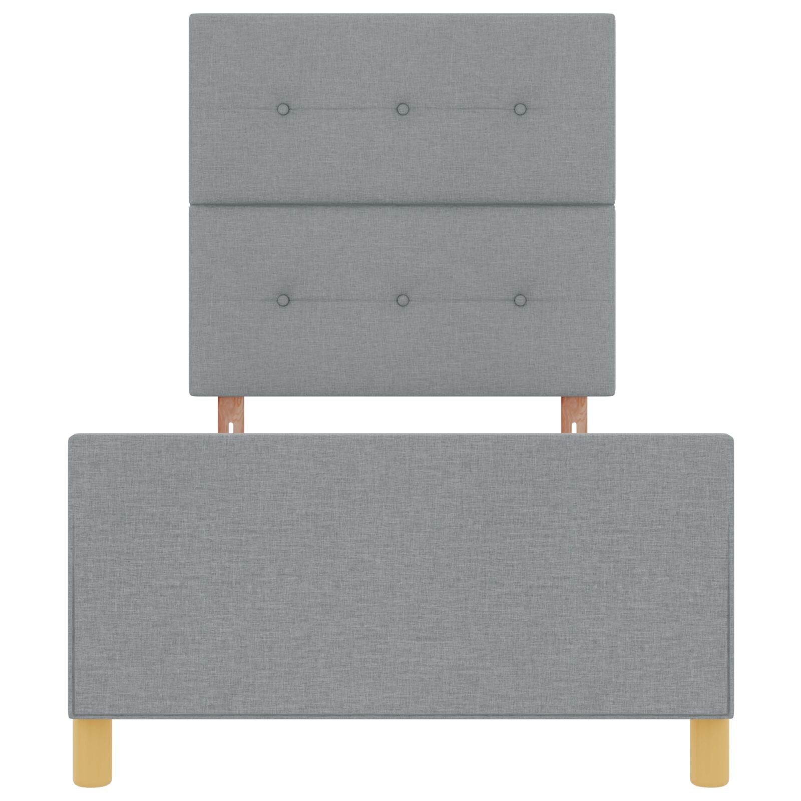Bedframe Lichtgrijs 90X190 Cm Stof Crème