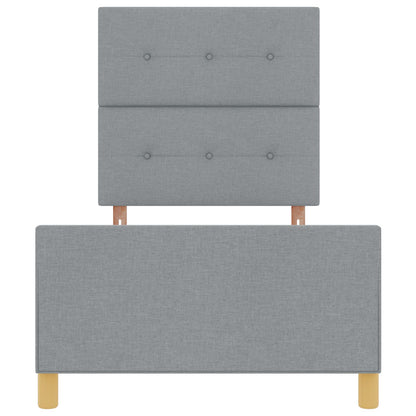 Bedframe Lichtgrijs 90X190 Cm Stof Crème