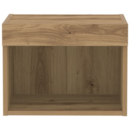 Wandkast Met Led-Verlichting Artisan Eiken 40X30X30 Cm