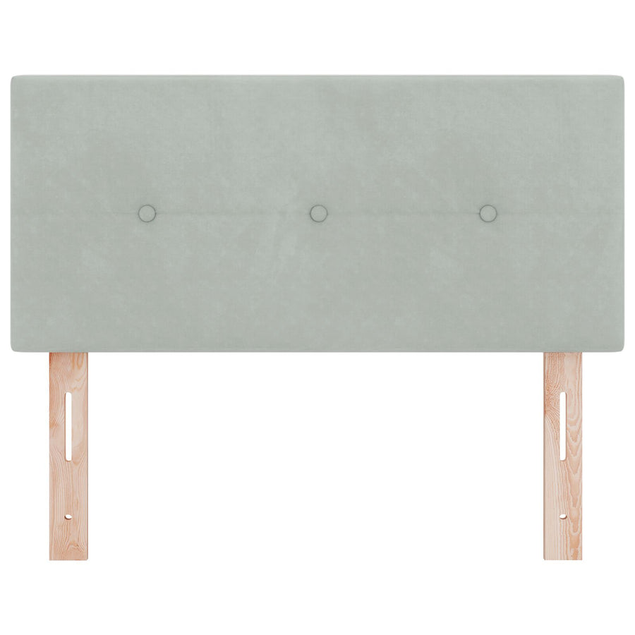 Hoofdbord Knopen Geplooid Velours Lichtgrijs 90 cm Laag hoofdbord