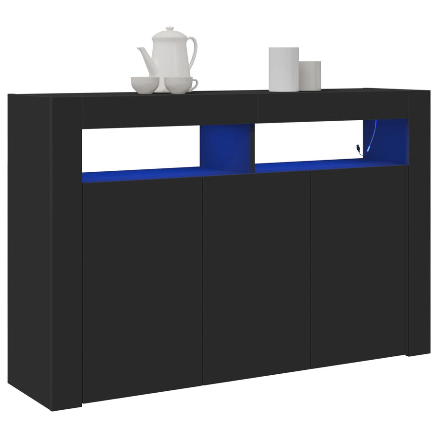 Dressoir Engineered Hout 116 X 30 X 75 Cm Dressoir Zwart