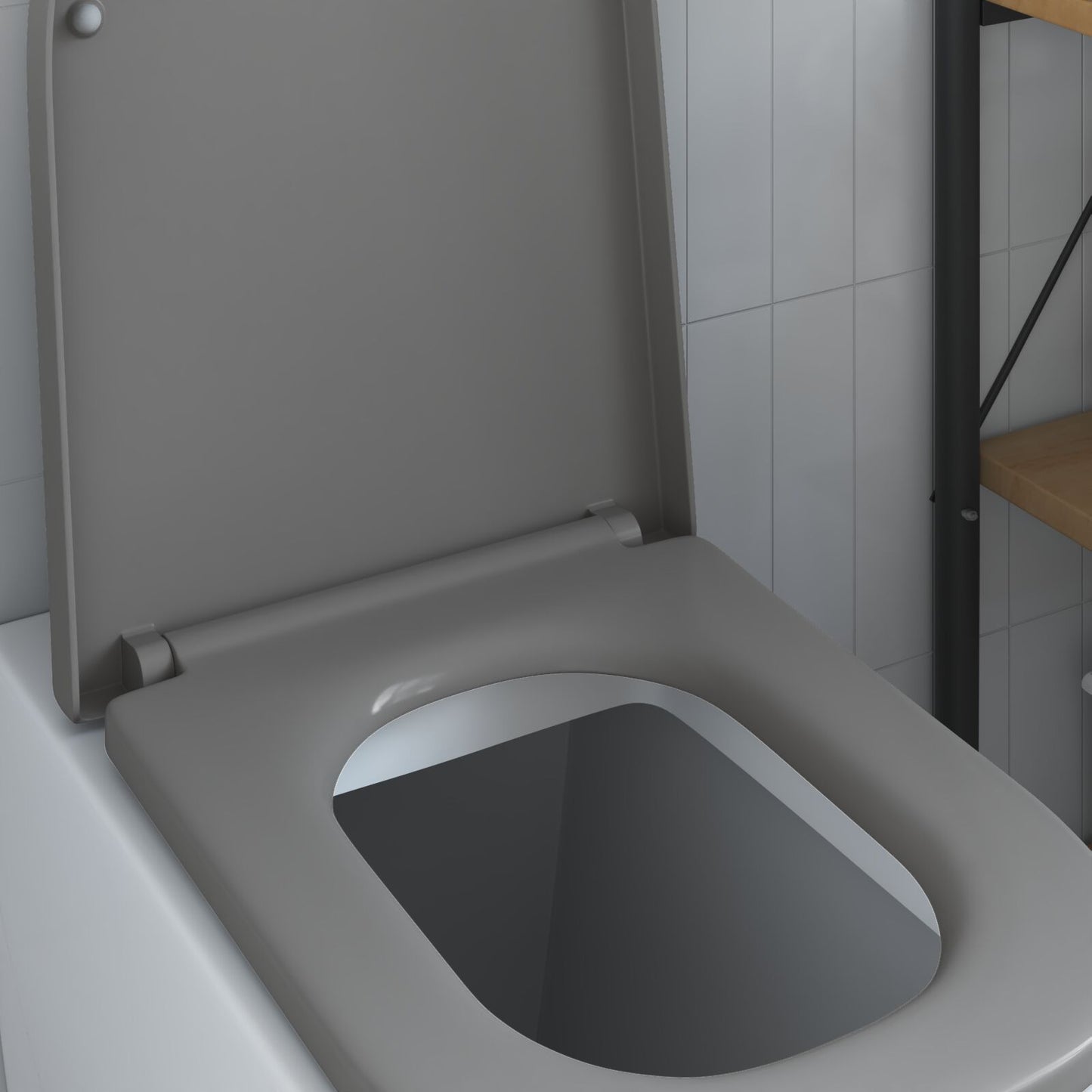 Snelle Toiletbril Met Soft Close Duroplast Grijs