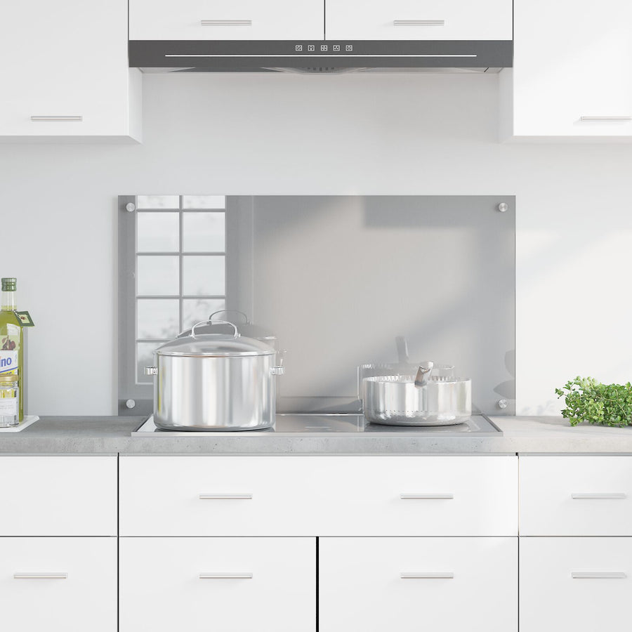 Keuken Achterwand 90X50X0,6 Cm Gehard Glas Lichtgrijs 90 x 50 cm