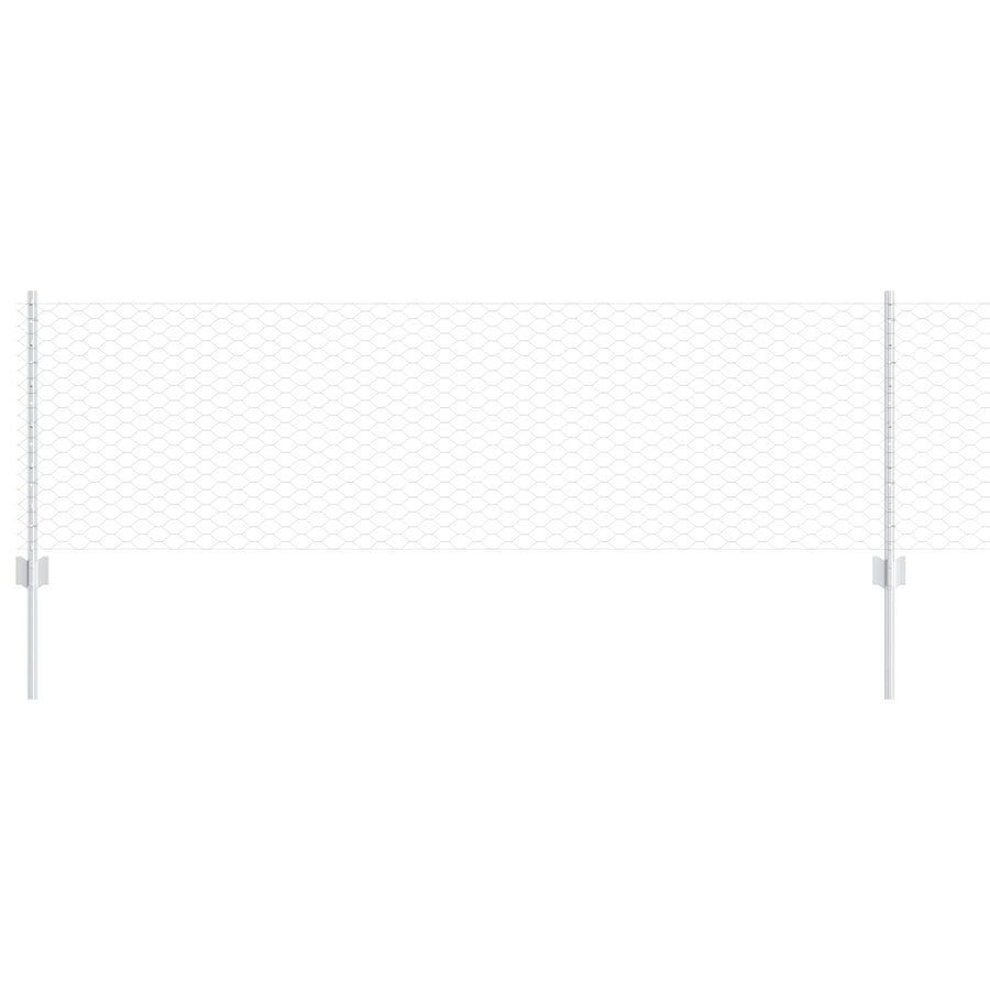 Hekpalen 5 Stuks U-Channel 60 Cm Verzinkt Staal,  Hexagon Hek 0.6X10 M Verzinkt Staal