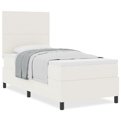 Boxspringbed Met Matras Crème Eenpersoons Corduroy Stof