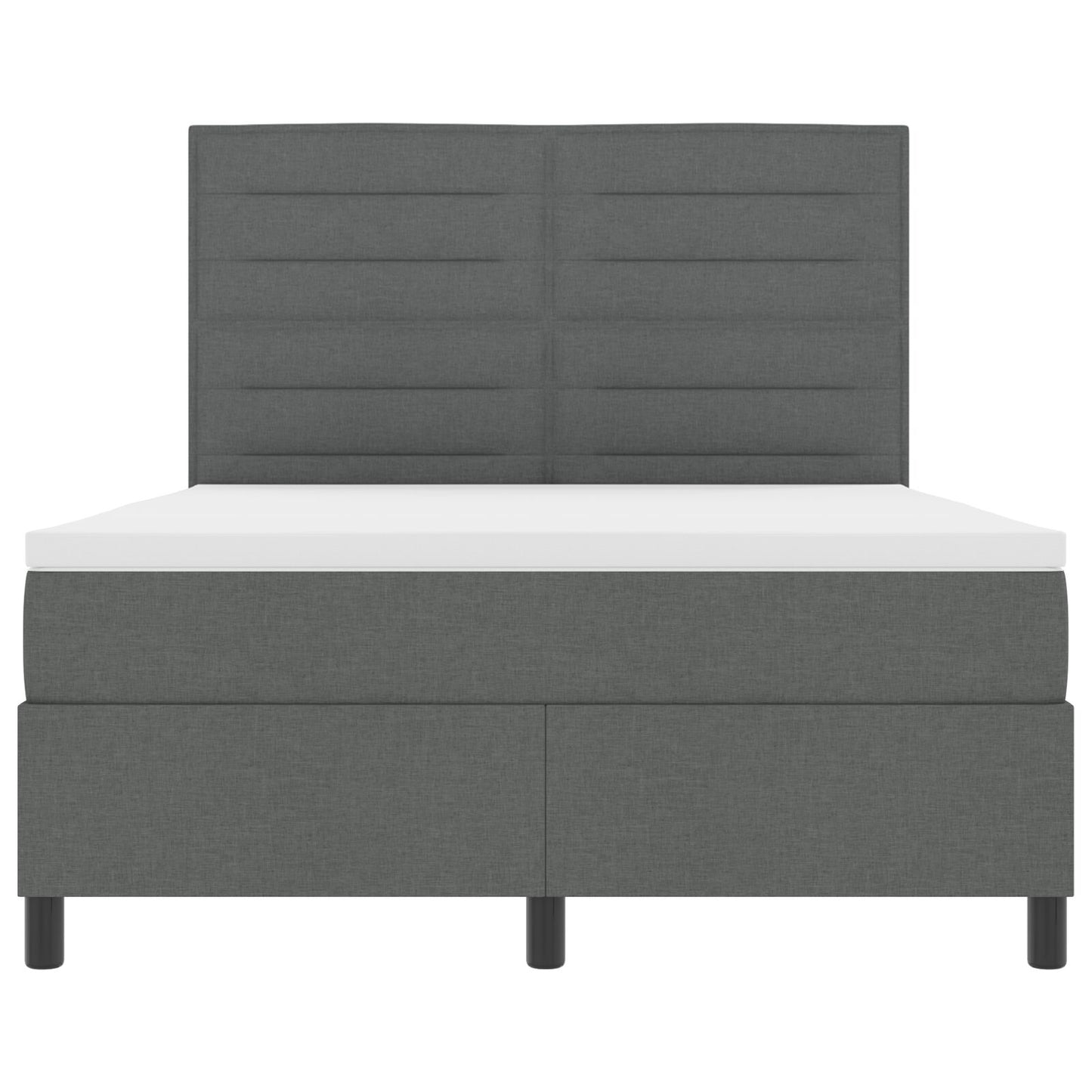 Boxspringbed Met Matras Stof Donkergrijs 140 x 200 cm Lijnen ontwerp
