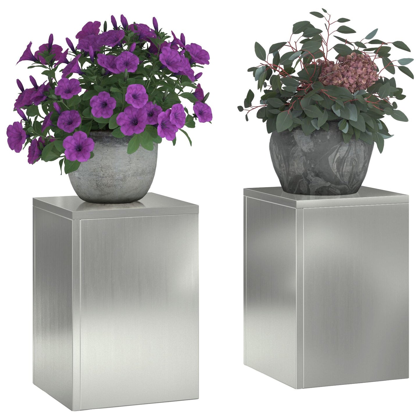 Buiten Plantenstandaards Pilar 2 Stuks 24X24X35 Cm Gegalvaniseerd staal 2x (35 cm)