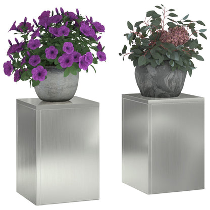 Buiten Plantenstandaards Pilar 2 Stuks 24X24X35 Cm Gegalvaniseerd staal 2x (35 cm)