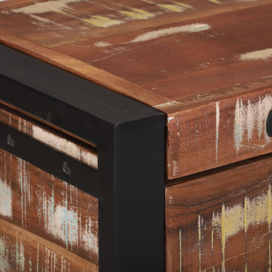 Opbergkisten 80X30X30Cm En Metaal 80 x 30 x 30 cm Massief gerecycled hout