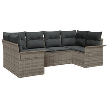 6-Delige Tuin Sofa Set Met Kussens Grijze Poly Rattan