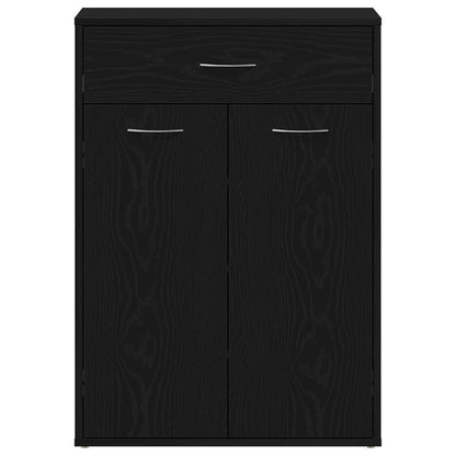 Schoenenkast Zwart Eikenhout 60X35X84 Cm Gelaagd Hout