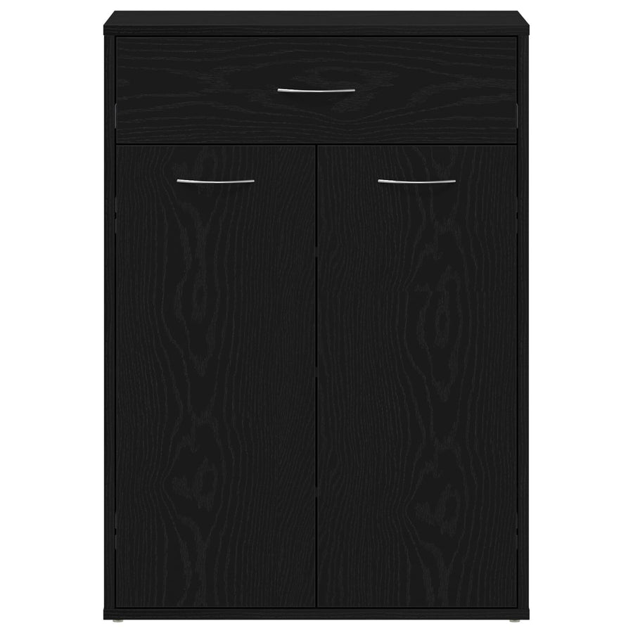 Schoenenkast Zwart Eikenhout 60X35X84 Cm Gelaagd Hout