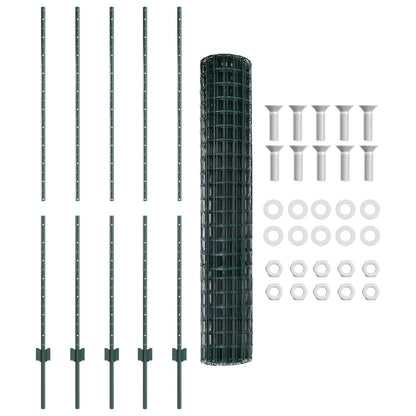 Euro Hek Met 5 U-Palen Groen 1,5X10 M Staal