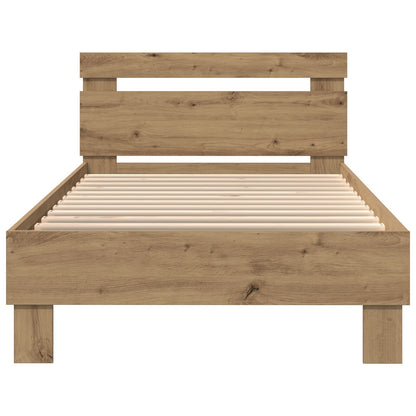 Bedframe Met Led-Verlichting Artisan Eiken Ambachtelijk Eiken 100 x 200 cm