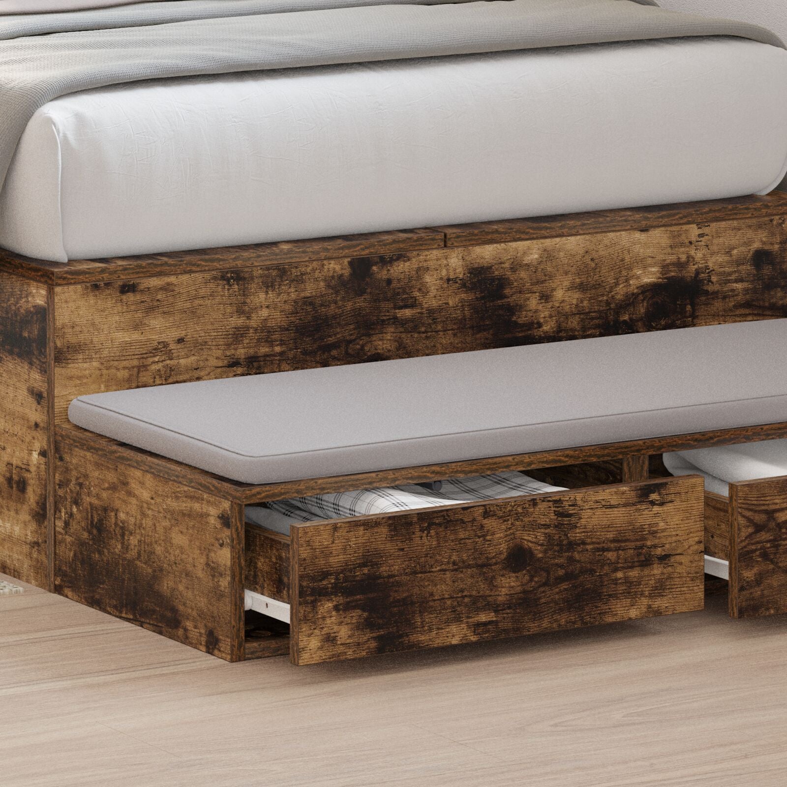 Bedlade Geengineerd Hout Gerookt eiken 75 x 36,5 x 16,5 cm