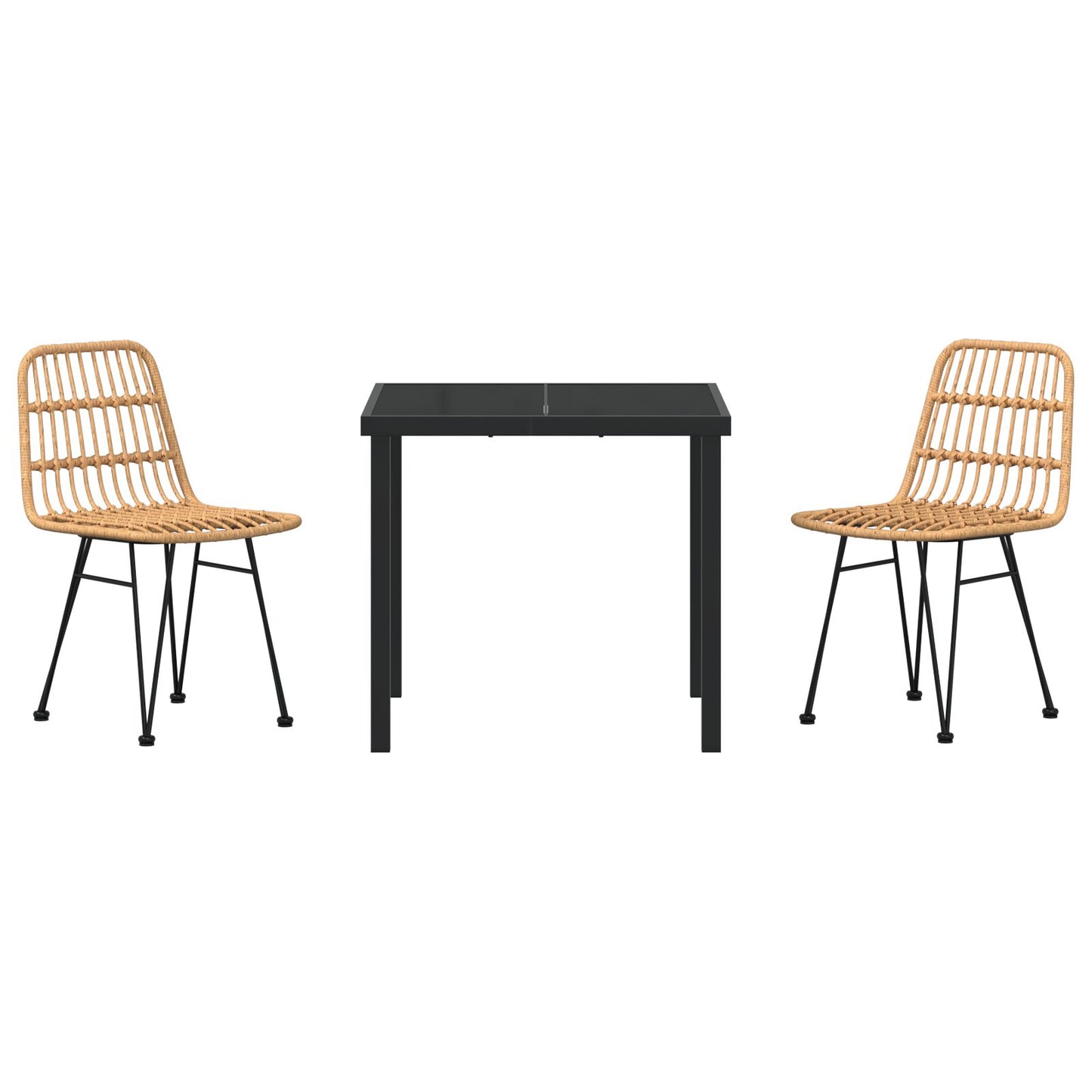 3-Delige Tuin Eetset Bruin Poly Rattan