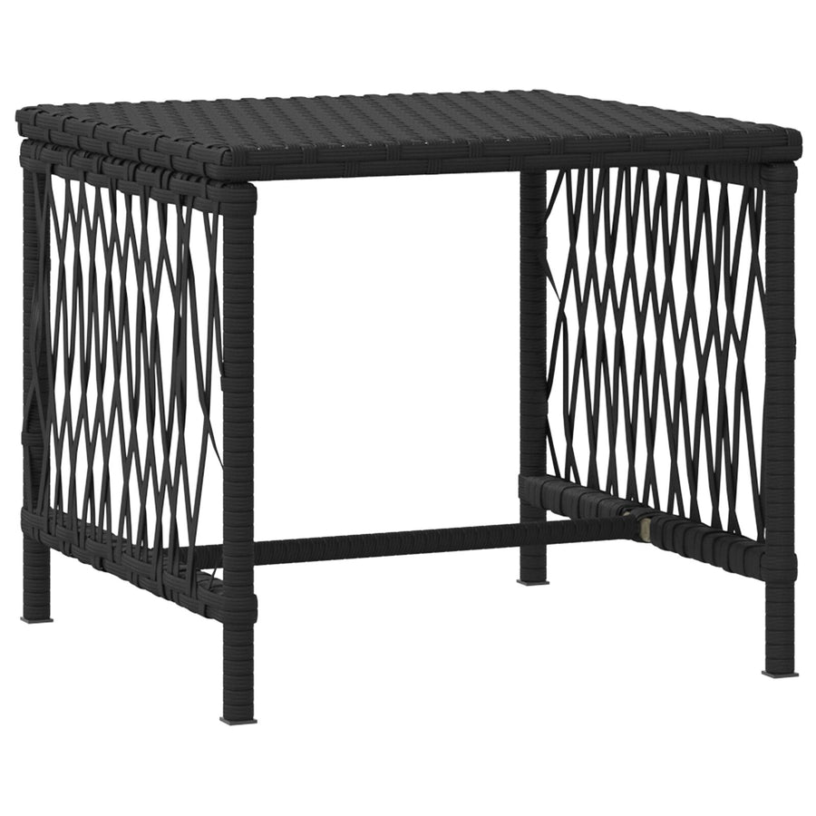Zonnebank Set Set Van 3 Zwart En Crème Wit Pe Rattan, Metaal