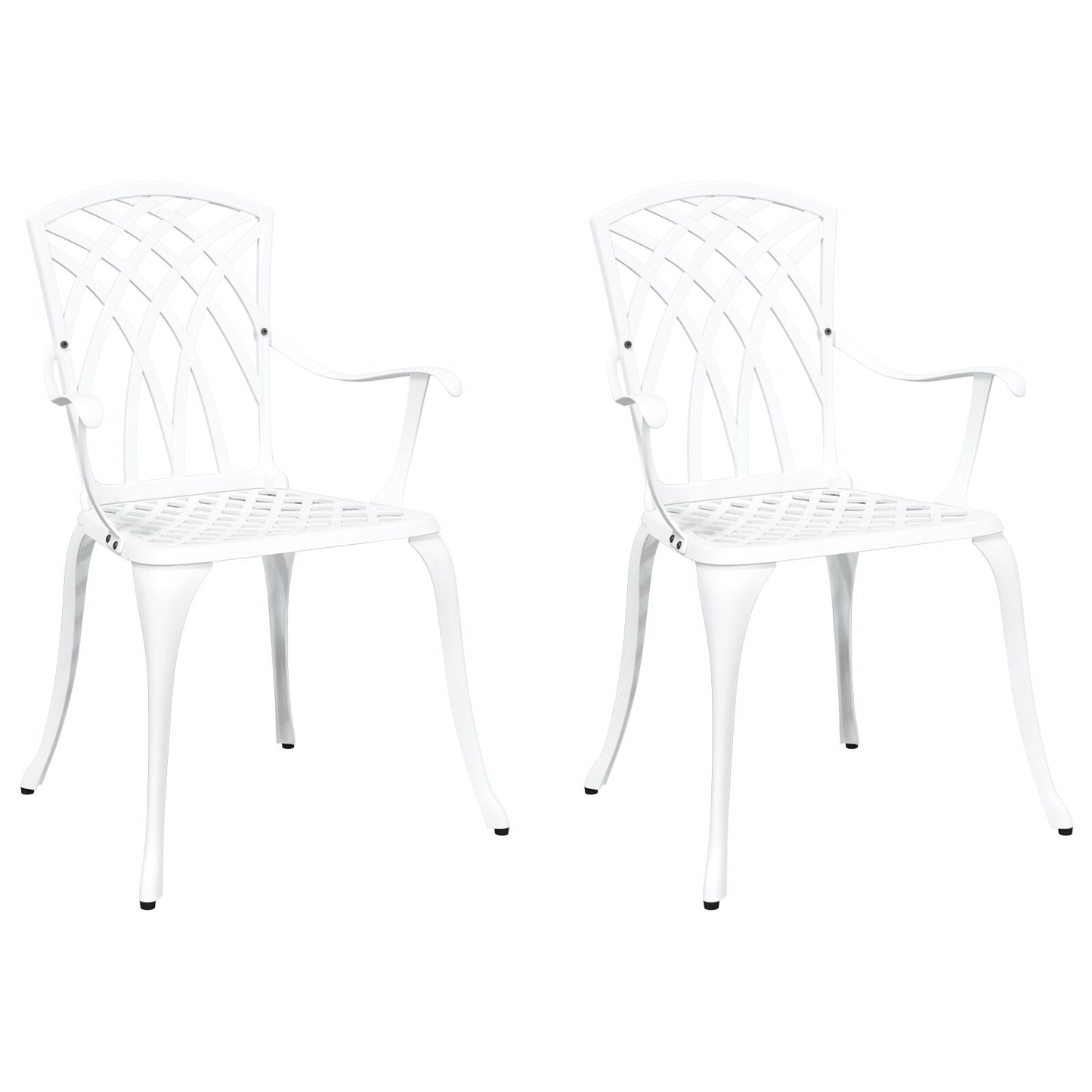Tuinstoelen 2 Stuks Gietaluminium Wit