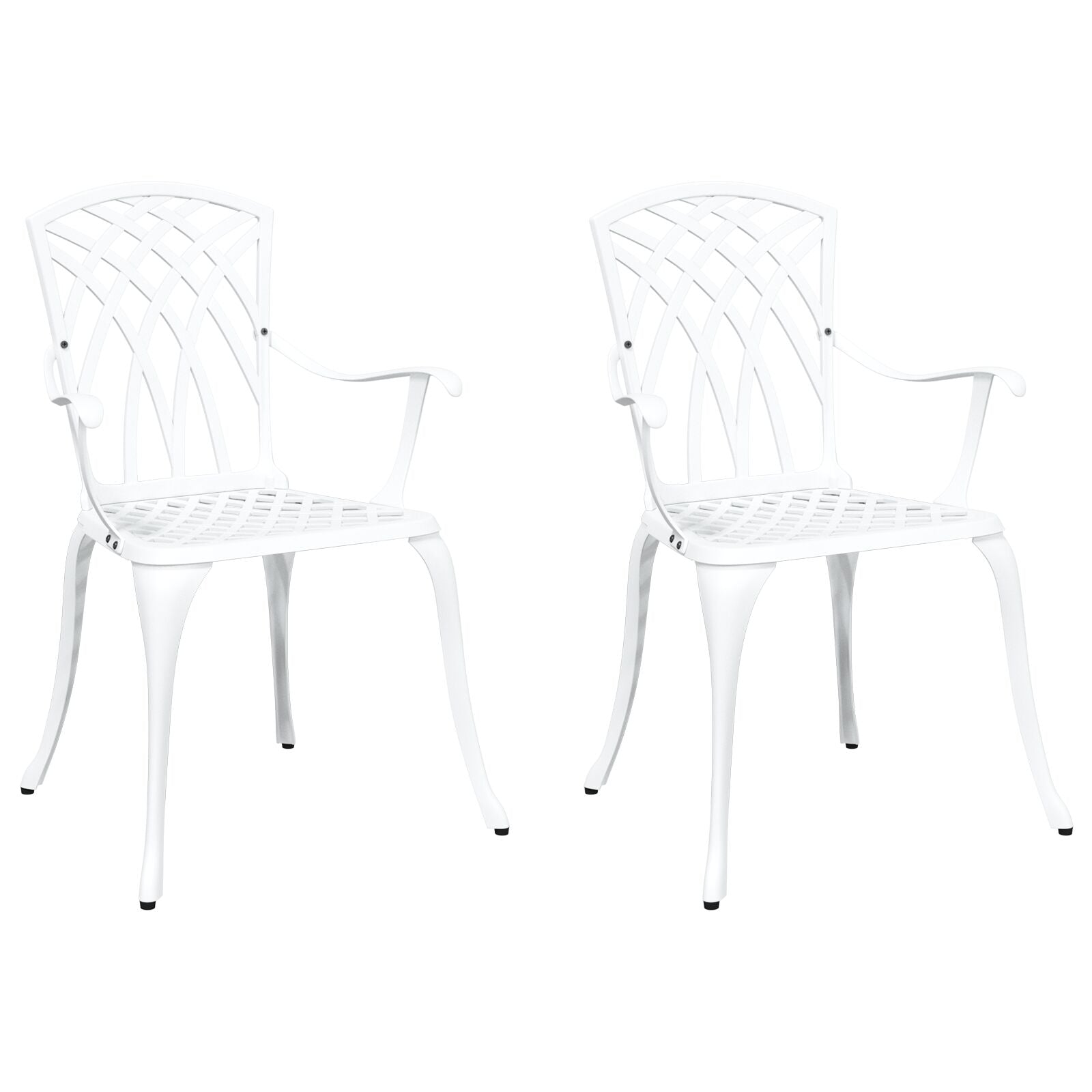 Tuinstoelen 2 Stuks Gietaluminium Wit