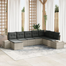 8-Piece Tuin Sofa Set Met Kussens Lichtgrijs Poly Rattan