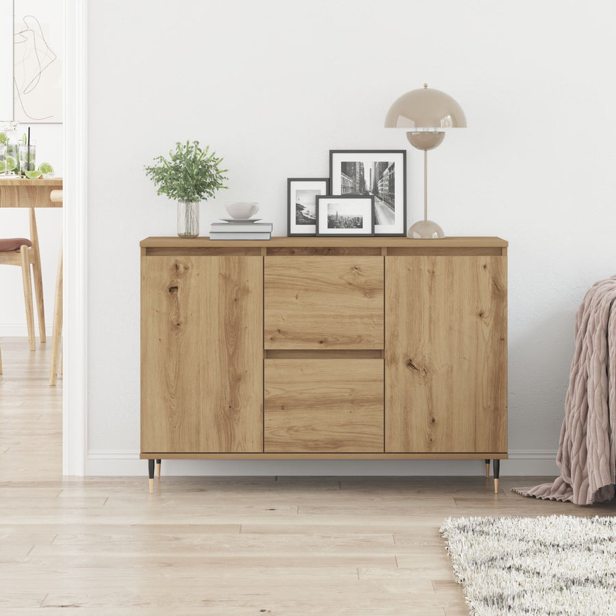 Dressoir Met Deuren & Lades Artisan Eiken 101,5X35X70 Cm