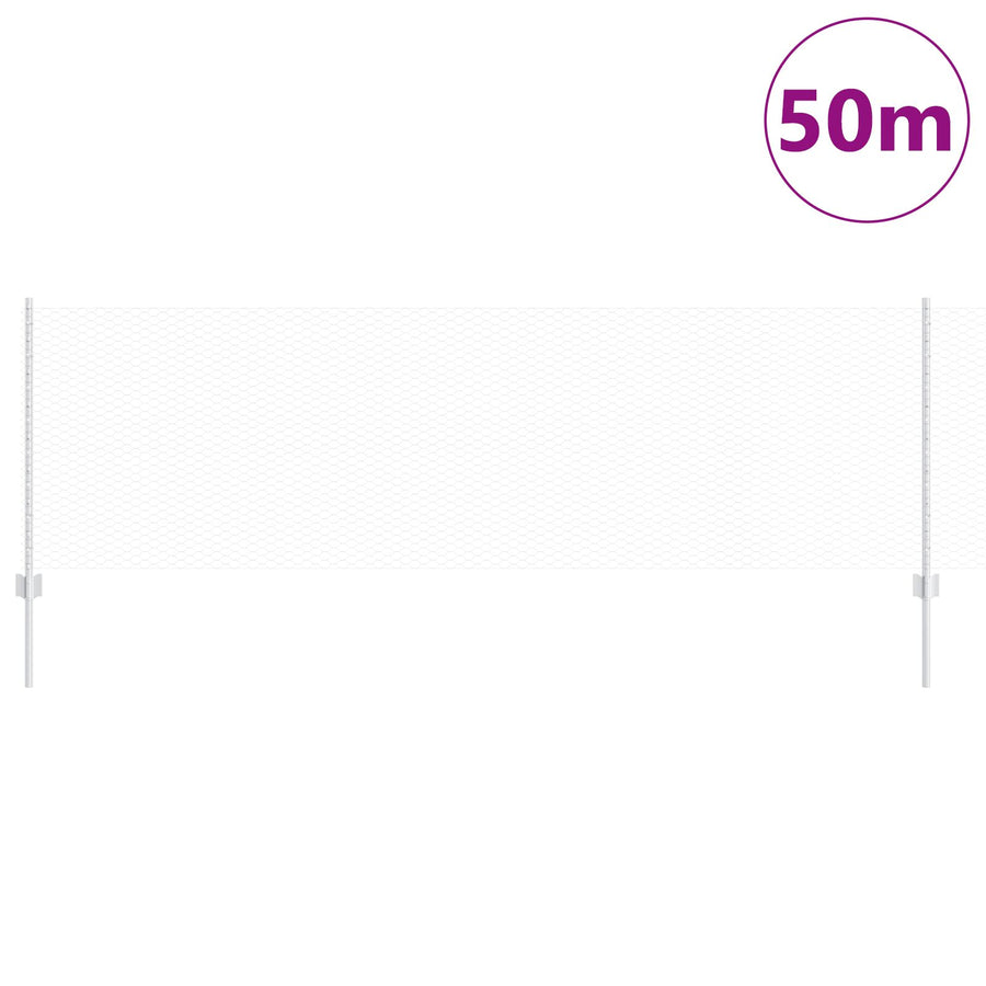 Hekpalen 11 Stuks U-Kanaal 80 Cm Gegalvaniseerd Staal,  Hexagon Hek 0,8X50 M Gegalvaniseerd Staal