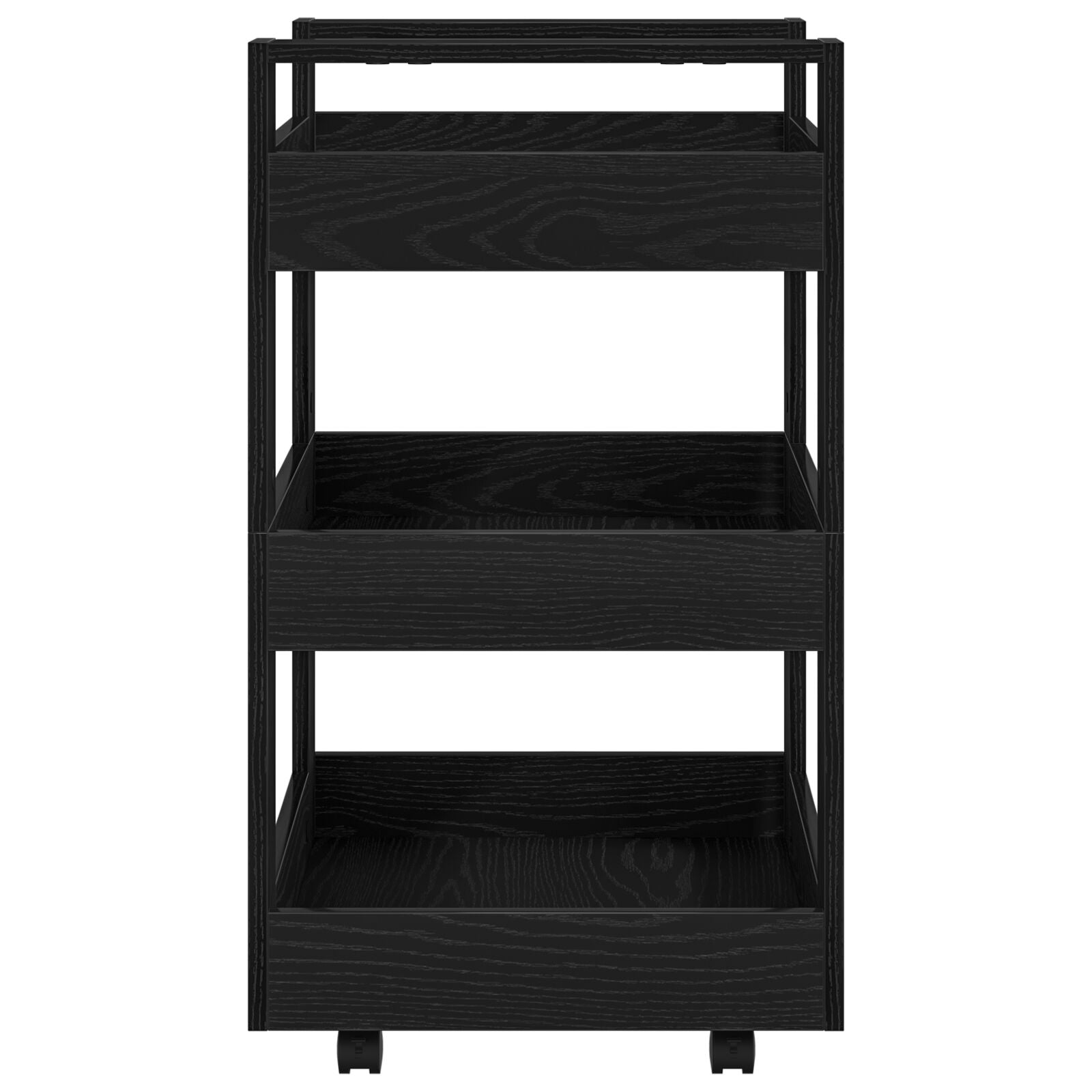 Keuken Trolley 60X45X80 Cm Samengesteld Hout Zwart eiken