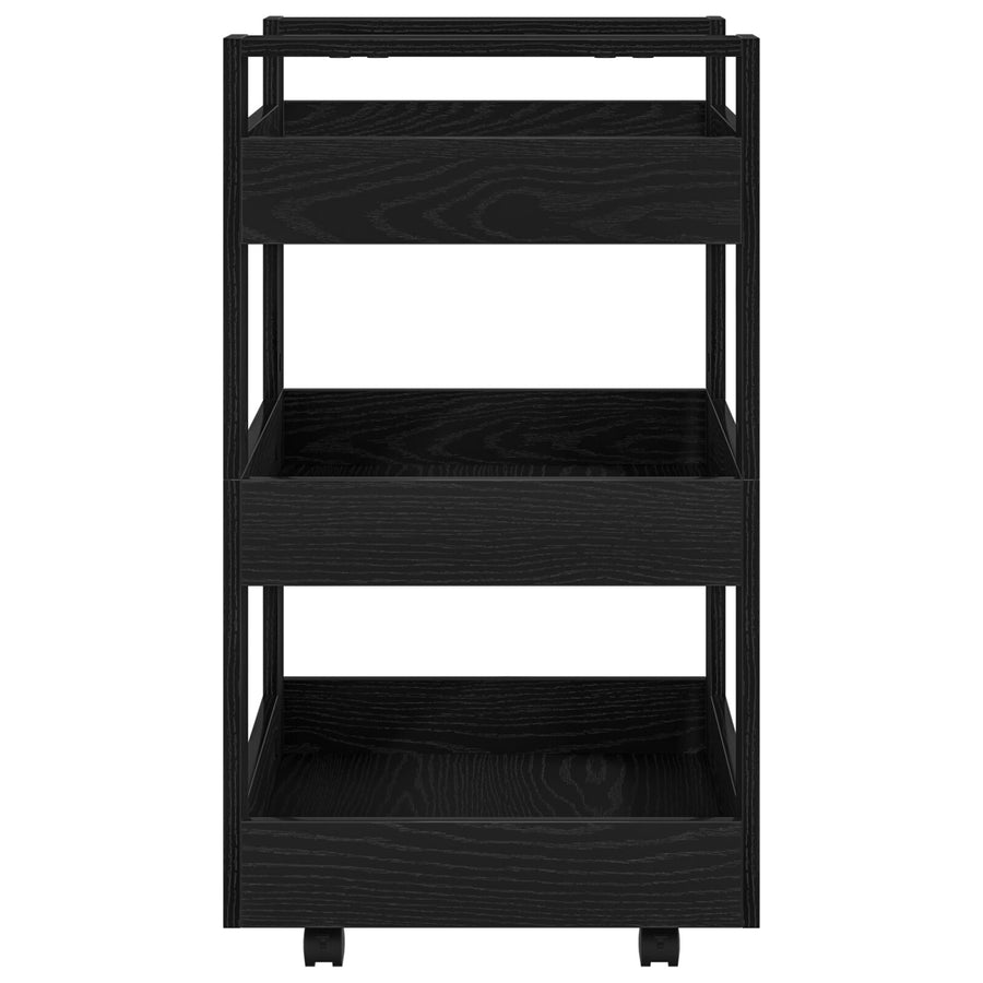 Keuken Trolley 60X45X80 Cm Samengesteld Hout Zwart eiken
