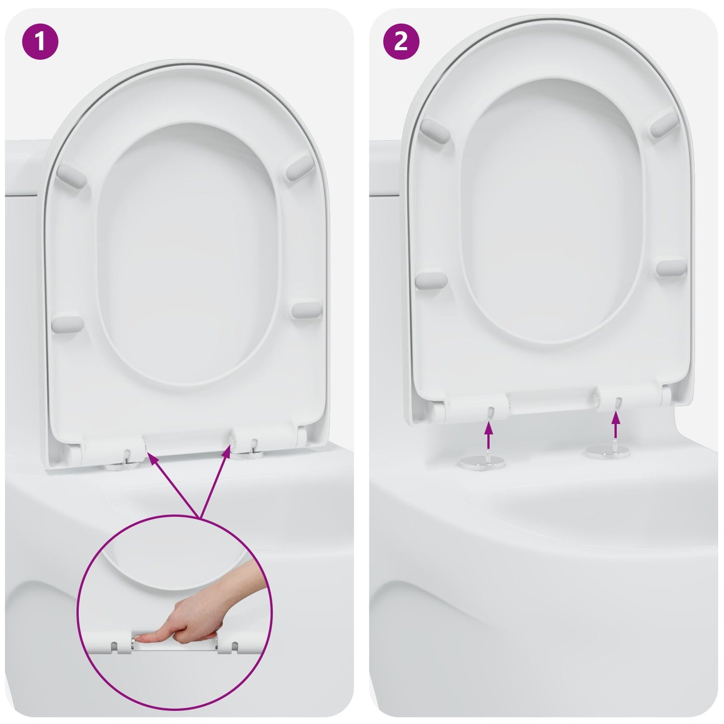 Snelsysteem Toiletbril Met Zachte Sluit Duroplast Wit