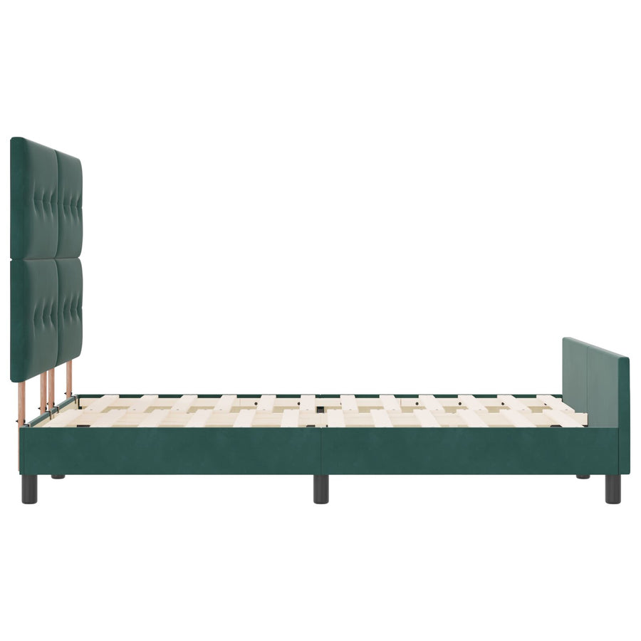 Donkergroene Fluwelen Bedbalk 140X190 Cm Crème