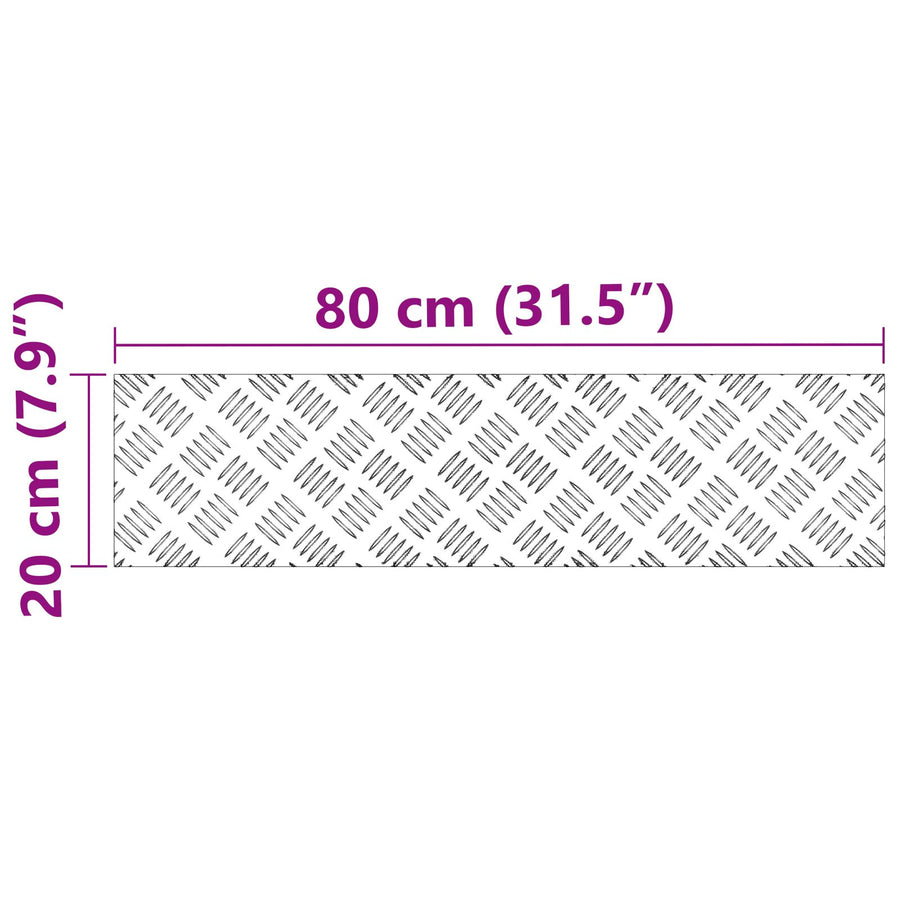 Aluminium Checkerplaten 2 Stuks Anti-Slip 80X20 Cm 80 x 20 x 0.3 cm Rechthoekig
