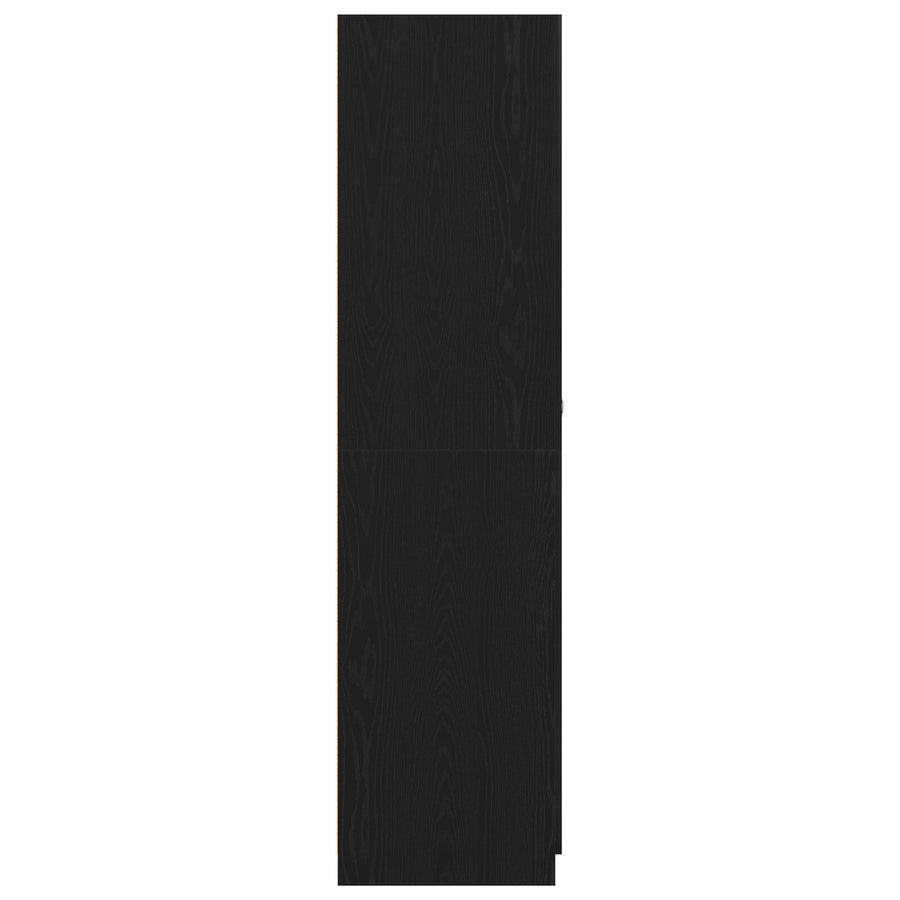 Kledingkast Zwart Eiken 90X52X200 Cm Behandeld Hout