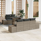 Loungeset polyrattan 6-delig grijs