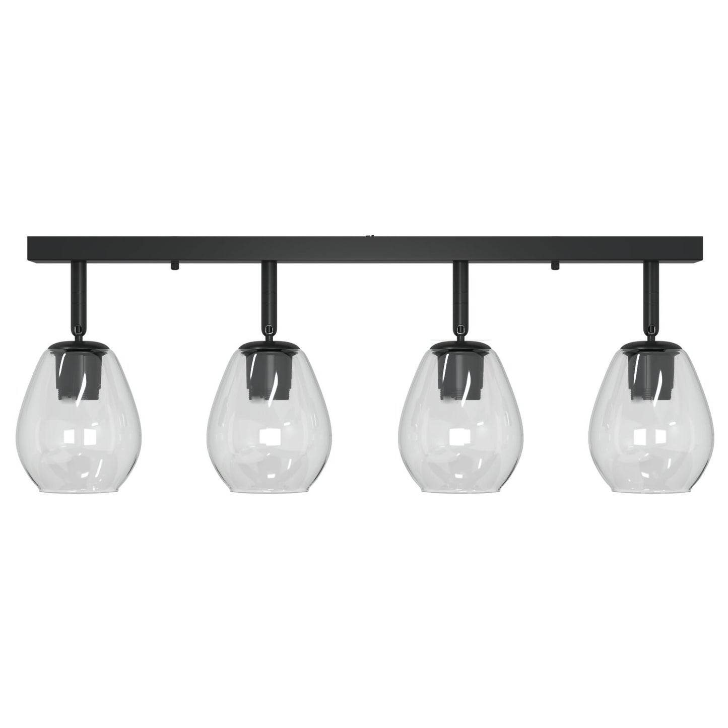 Plafondlamp Met Verstelbare Glazen Lampenkap Anthraciet E27 4