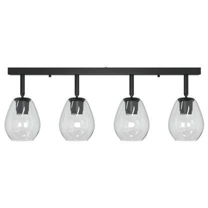 Plafondlamp Met Verstelbare Glazen Lampenkap Anthraciet E27 4