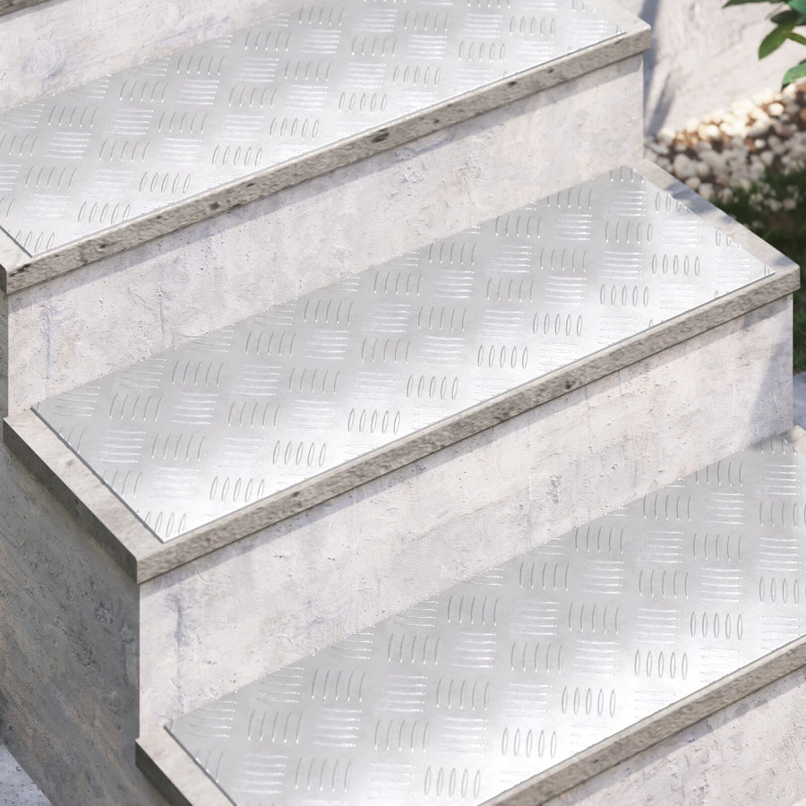Aluminium Checkerplaten 4 Pcs Antislip 75X25 Cm 75 x 25 x 0.3 cm Rechthoekig