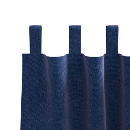 Blackout Gordijnen Met Hanglussen 2 Stuks E Velours Donkerblauw 140 x 175 cm met ophanglussen