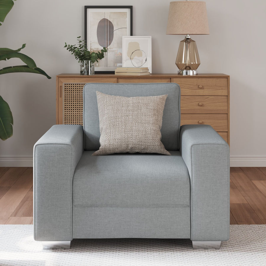 Fauteuil Stoffen Lichtgrijs 59 cm