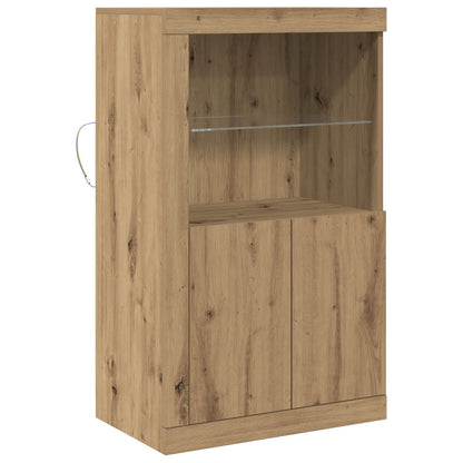 Dressoir Met Led-Verlichting Artisan Eiken 60,5X37X100 Cm