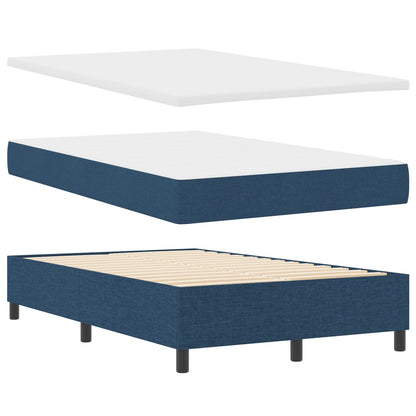 Boxspringbed Met Matras In , Klein Dubbel Stof Blauw 120 x 190 cm Knoop tufted