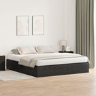 Storage Bed Frame with Storage Black Oak 200 x 200 cm Engineered Wood