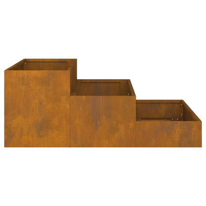 Tuinplanter 3-Lagen 90 x 90 x 35 cm Verweerd staal