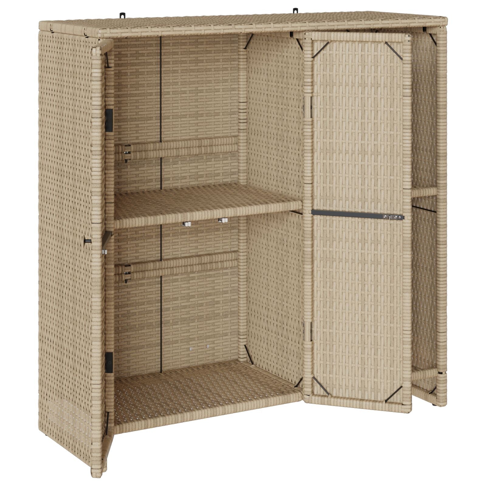 Opbergkast 100X36X102 Cm Rattan Beige