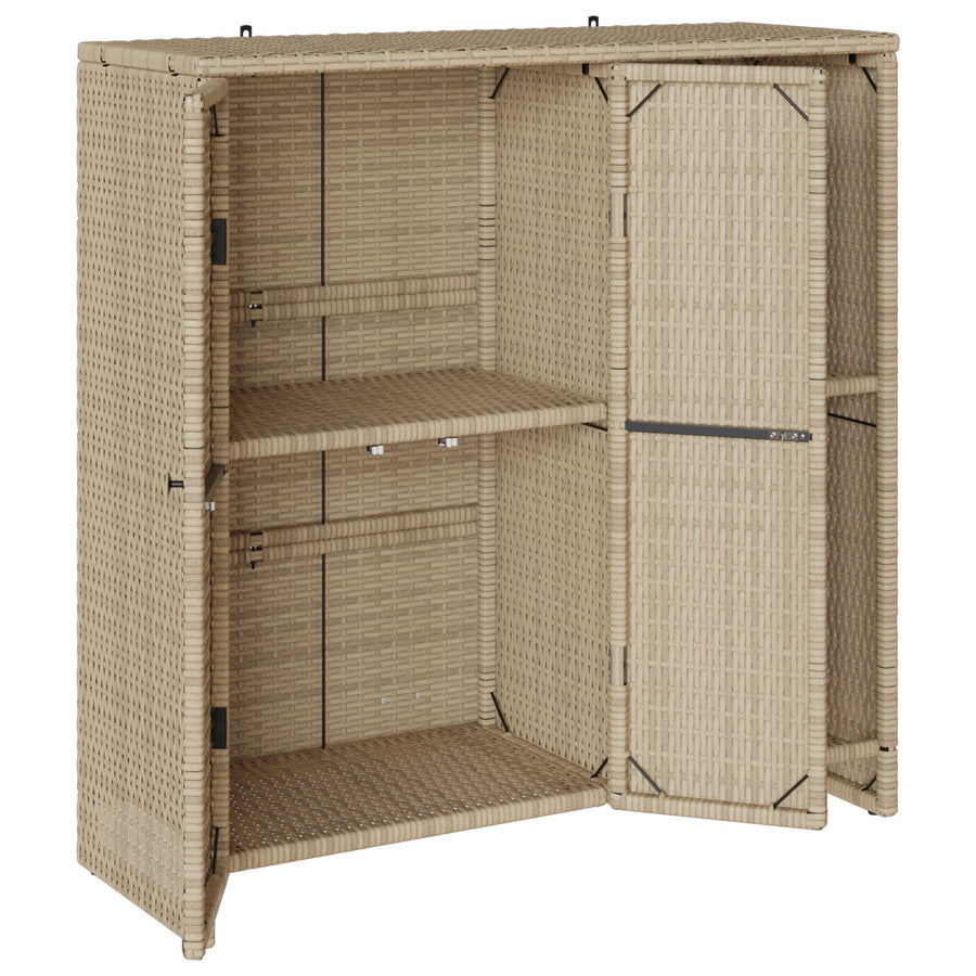 Opbergkast 100X36X102 Cm Rattan Beige