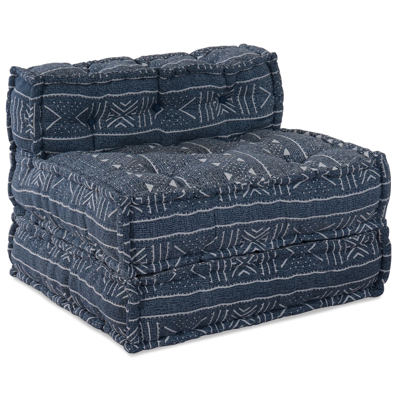 Modulaire Poef Indigo 70X70X54 Stof Indigo Print 70 x 70 x 54 cm Middelgrote bank