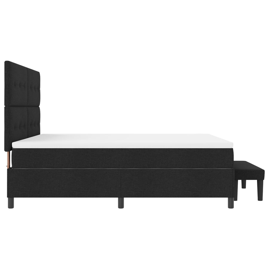 Boxspring Bed Met Matras & Bank Stof Zwart 180 x 200 cm Met knopen