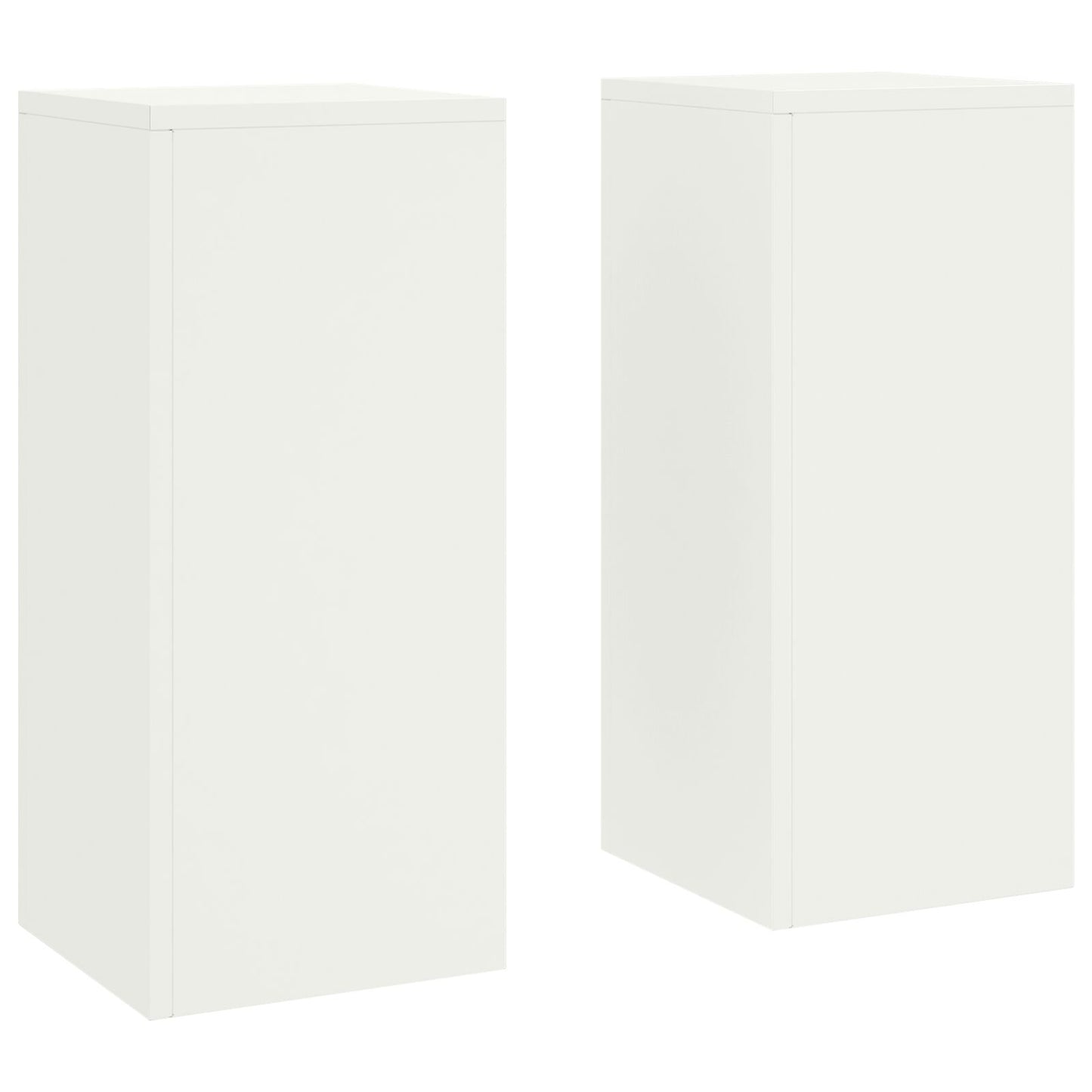 Buiten Plantstands Set Van 2 In , 24X24X55 Cm, Staal Wit 2x (55 cm)