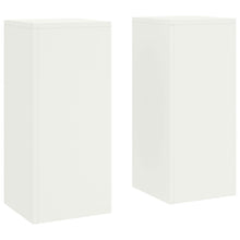 Buiten Plantstands Set Van 2 In , 24X24X55 Cm, Staal Wit 2x (55 cm)