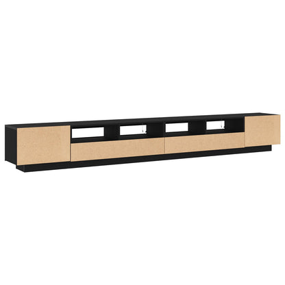 Tv-Meubel Met Led-Verlichting 300X35X40 Cm Geengineerd Hout Zwart eiken