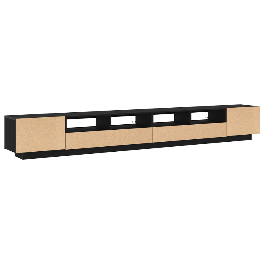 Tv-Meubel Met Led-Verlichting 300X35X40 Cm Geengineerd Hout Zwart eiken